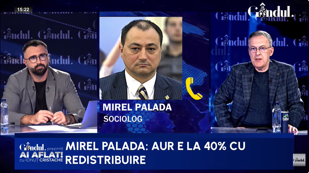 Mirel Palada: AUR ar putea ajunge la peste 40% în cazul unor alegeri anticipate