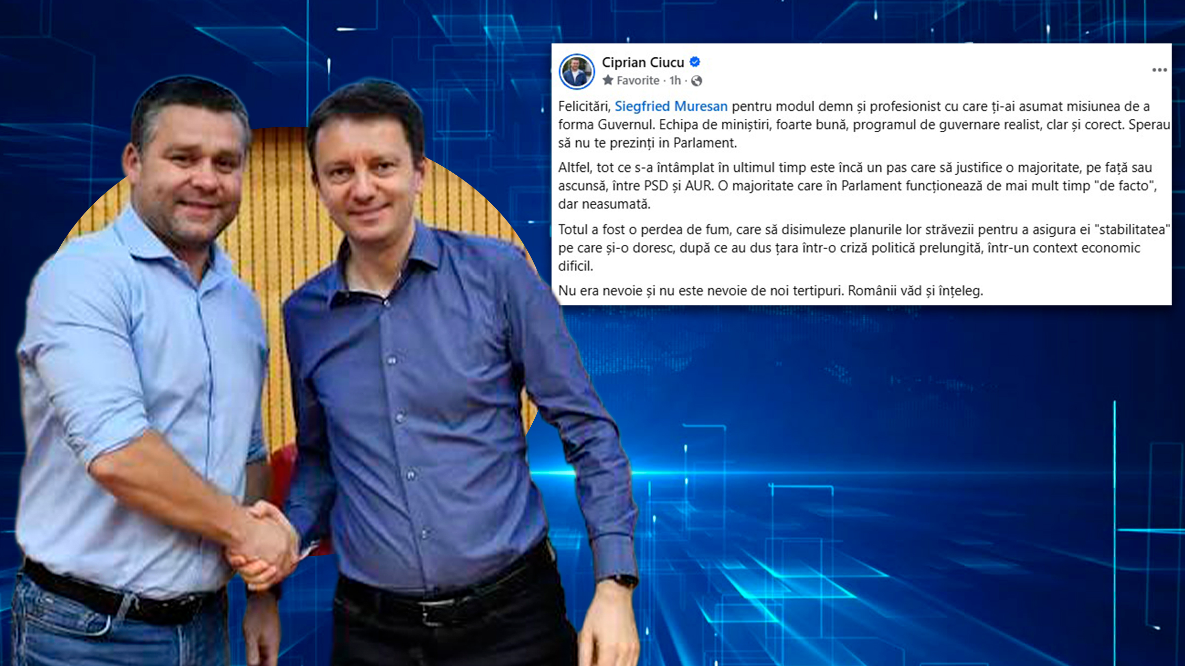Ciprian Ciucu avertizează asupra unei posibile colaborări între PSD și AUR după eșecul Guvernului Mureșan